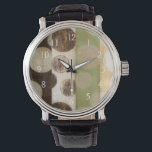 Relógio Painel da Madeira de Tom Terrestre com Círculos<br><div class="desc">Criada por Norman Wyatt Jr., essa pintura foi feita utilizando o processo francês conhecido como Giclee para borrifar gotas de tinta em uma canvas. Perda-se nos círculos concêntricos, o derretimento das cores do tom da terra através da pintura, ou o aspecto do painel de madeira da peça. Uma compra de...</div>