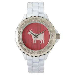 Relógio Painel da Madeira Vermelha de Caprino Russo Countr