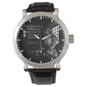 Relógio Palavras inspiradas das artes marciais - combate e