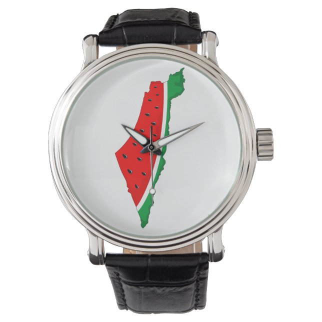 Relógio Palestina - Mapa Watermelon - Símbolo da liberdade (Frente)