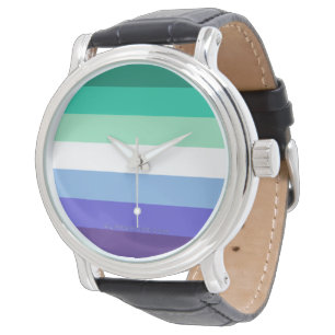 Relógio Paleta da bandeira de homens gays inclusiva trans 