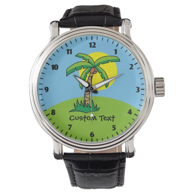 Relógio Palm Tree Cartoon Wrist Watch (Frente)
