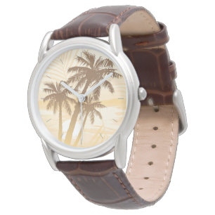 Relógio Palmas tropicais de verão