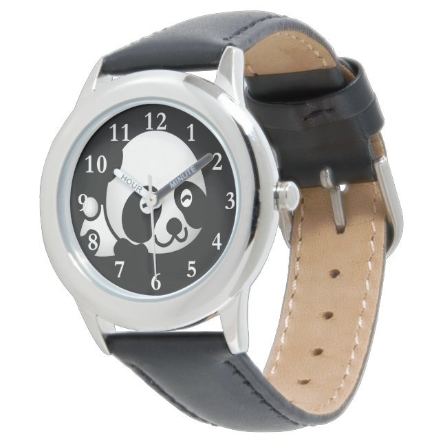 Relógio Panda Bear Kid's Stainless Steel Leather Watch (Angular)