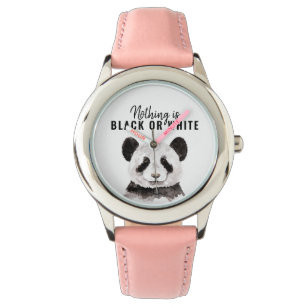 Relógio Panda Negra E Branca Moderna Engraçada Com Citação