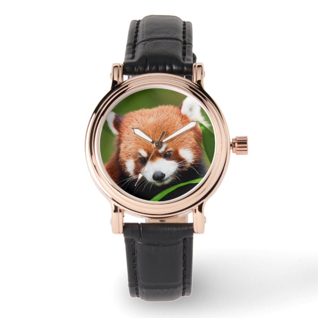 Relógio Panda Vermelho Fofo (Frente)