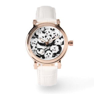 Relógio Pandas Watch - Big Hugs - Pintura Branca Preta