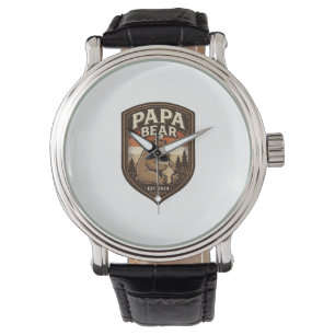 Relógio Papa Urso Camisa de Urso de Gravura Vintage Design