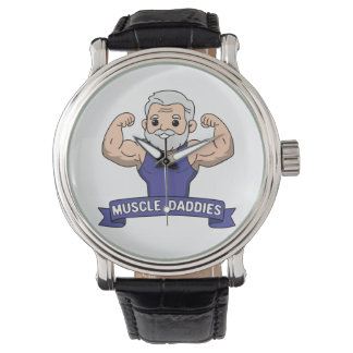 Relógio Papai Musculoso Kawaii Bonito Barbudo