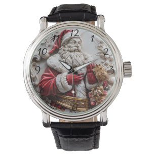 Relógio Papai Noel com presentes para um Natal alegre