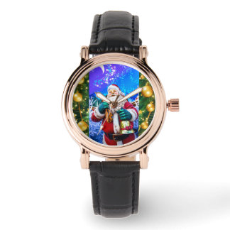 Relógio Papai Noel de Natal Vermelho no eWatch de inverno