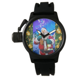 Relógio Papai Noel de Natal Vermelho no eWatch de inverno