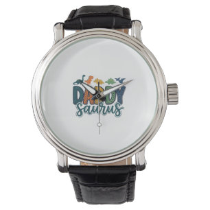 Relógio Papai Saurus Pai Dinossauro Fofo Design Vetorial_1