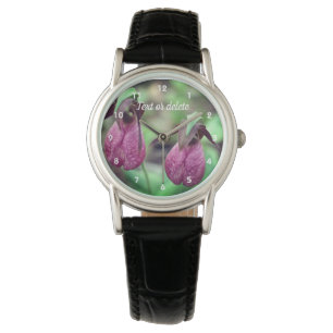 Relógio Par 2 da flor de orquídea rosada rosa selvagem