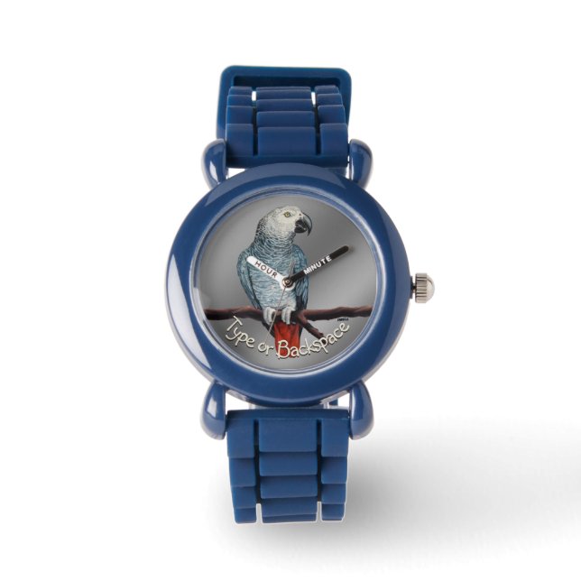 Relógio Parrot Watch African Cinza Wristwatch Personalizad (Frente)