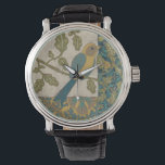 Relógio Pássaro Azul Amarelo e Teal Emitido em uma Ramific<br><div class="desc">Esta bela pintura de um pássaro azul amarelo e lacrado em um galho se ajustado perfeitamente a qualquer produto Zazzle. A pintura de Chariklia Zarris, inspirada na colagem, é composta por vários padrões, flores e folhas diferentes. Confira!</div>