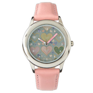 Relógio Pastel Heart Tapeçaria