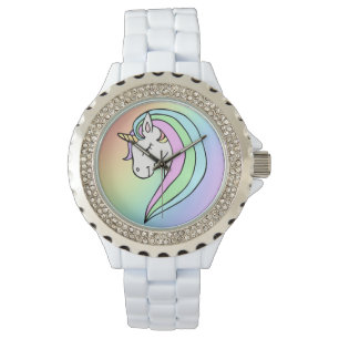 Relógio Pastel Rainbow Unicorn