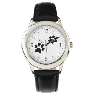 Relógio Pata de gato preto em branco
