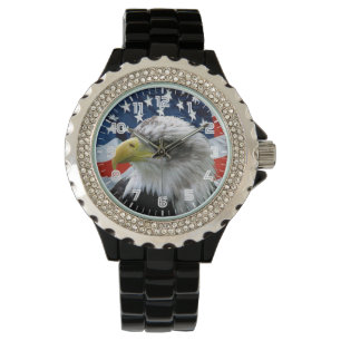 Relógio Patriotic Bald Eagle American Flag Watch