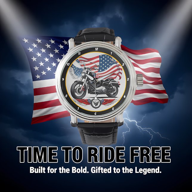 Relógio Patriotic Ride, American Flag Watch. (Criador carregado)