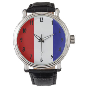 Relógio Patriótico branco e azul vermelho