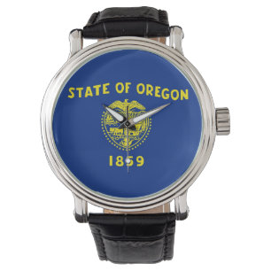 Relógio patriótico com a bandeira de Oregon