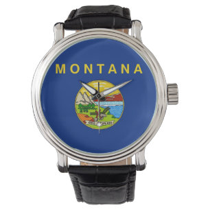Relógio Patriótico com Bandeira de Montana