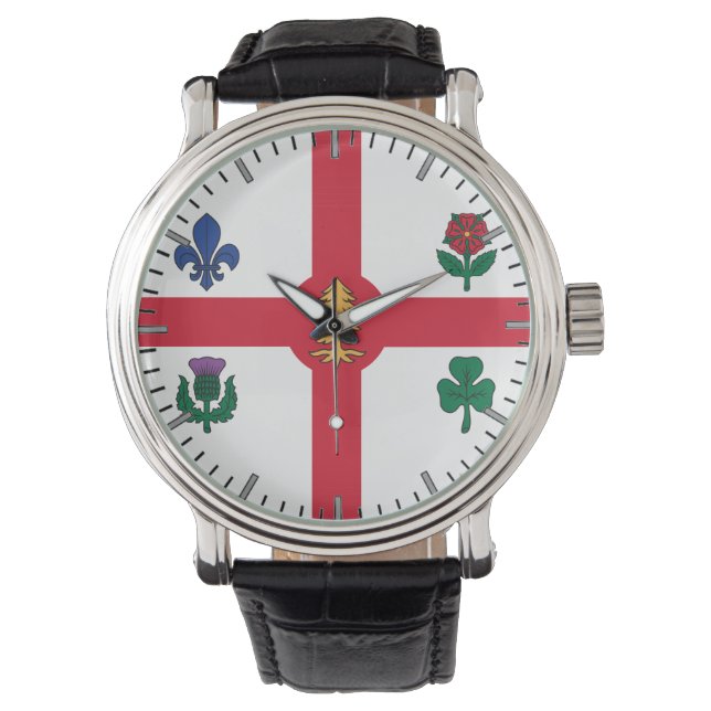 Relógio patriótico especial com a Bandeira de Mont (Frente)