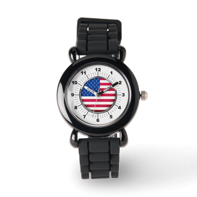 Relógio Patrulha de Lata de Bandeira dos EUA (Frente)