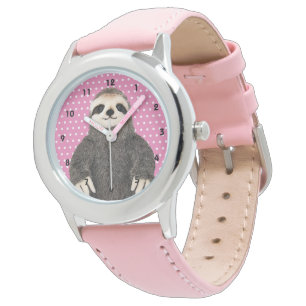 Relógio Patterno de Lama Bonito, Olho Rosa do Criança