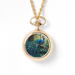 Relógio Pavão na floresta