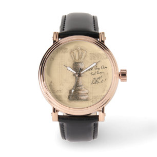 Relógio Pawn King, Velho Jogador de Xadrez Vintage, Presen