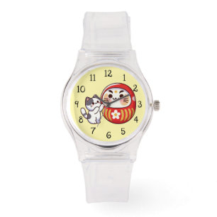 Relógio Paws e Daruma sortudos