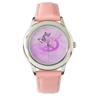 Relógio Paz cor-de-rosa
