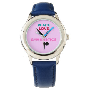 Relógio Peace Love Gymnastics Kids Ajustable Bezel Watch