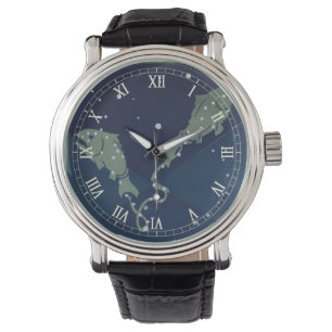 Relógio Peixes Constelação de Peixes Vintage Astrologia Zo