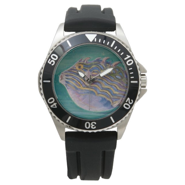 Relógio Peixes Tropicais Exóticos (Submarinos) (Marianne N (Frente)