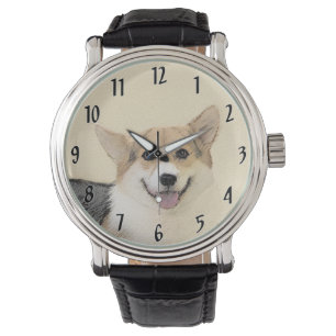 Relógio Pembroke Welsh Corgi - Pintura Original para Cacho