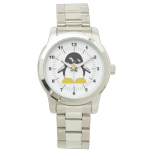 Relógio Penguin, com tamanho excessivo de Silver Bracelet