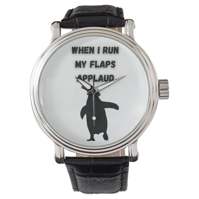 Relógio penguin flaps applaud inappropriate embarrassing (Frente)