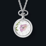 Relógio *~* Peony Peony PopPopular Floral de Lavanda Rosa<br><div class="desc">* Uma Lavanda adorável e rosa em um fundo branco brilhante. Esta design é uma impressionante flor bonito de coloração d'água, muito doce, a agarrar a face do clássico e clássico relógio. * A correia é boa prata com uma correia preta de couro. Este relógio é eterno e sua classe...</div>