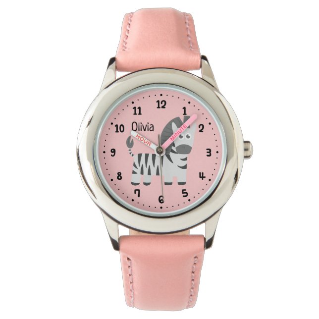 Relógio Pequenas Crianças Zebra Cuecas Personalizadas (Frente)