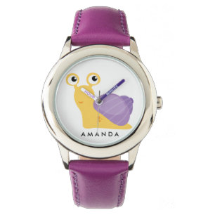 Relógio Pequeno e roxo Cachorro Personalizado