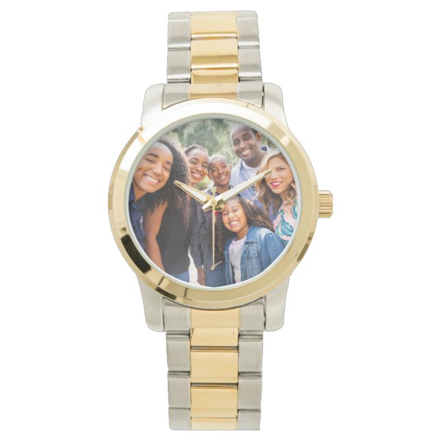 Relógio Personalizada Family Photo Watch para a mãe (Frente)