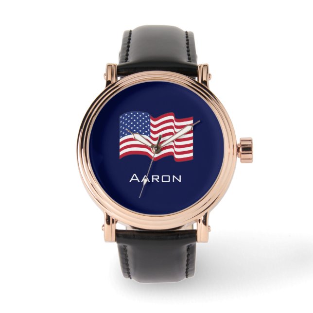 Relógio Personalizado com Bandeira Americana  (Frente)