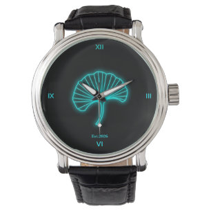 Relógio Personalizado Cyber Zen Neon Ginkgo - Pers