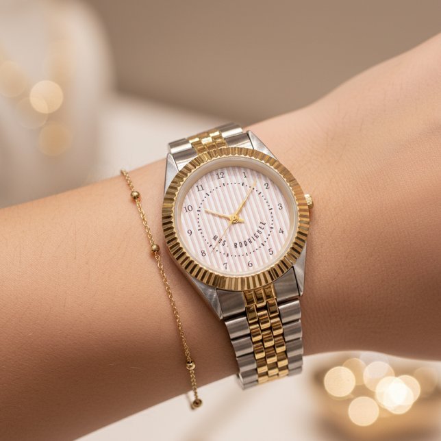 Relógio Personalizado de Aniversário ou Casamento  (Elegant Mr & Mrs Watch – Personalized Couple Gift for Weddings, Anniversaries & Birthdays)