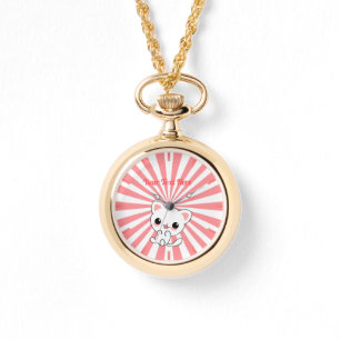 Relógio Personalizado de Kawaii White Kitten