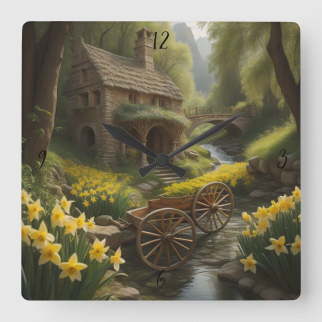 Relógio Personalizado de Parede da Roda do Vagão (Frente)